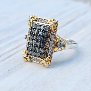 Vintage ERA Ring ✦ Alexandrite White Sapphire Moissanite 1.40ctw ✦ 18K Vermeil